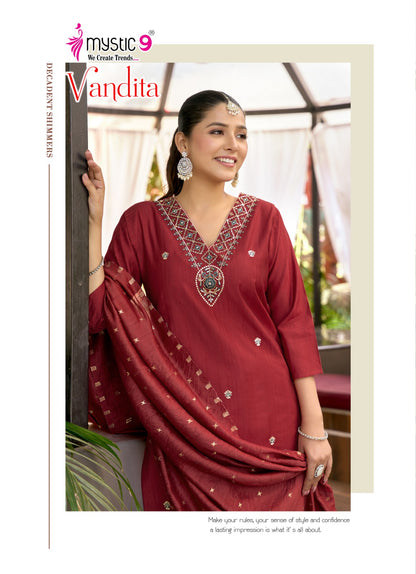 Vandita Vol 1 Mystic 9 Vertican Readymade Pant Style Suits Wholesale Rate