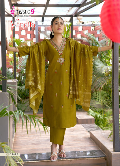 Vandita Vol 1 Mystic 9 Vertican Readymade Pant Style Suits Wholesale Rate