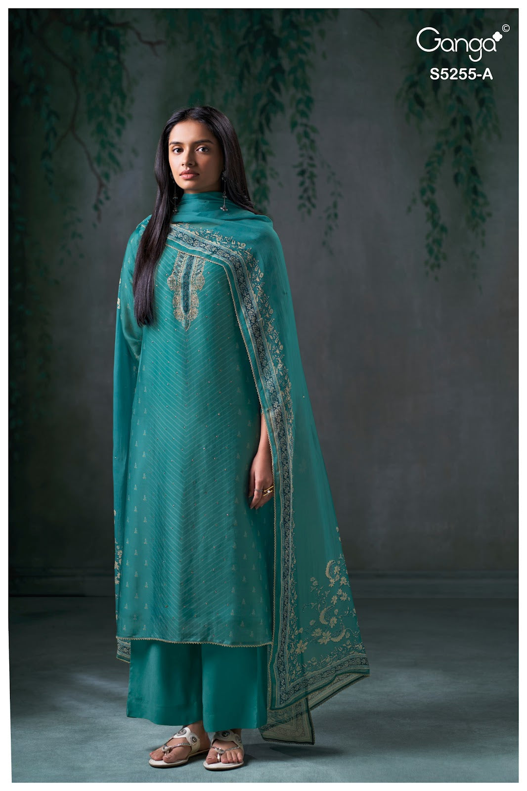 Vanea S5255 Ganga Viscose Organza Plazzo Style Suits Wholesaler