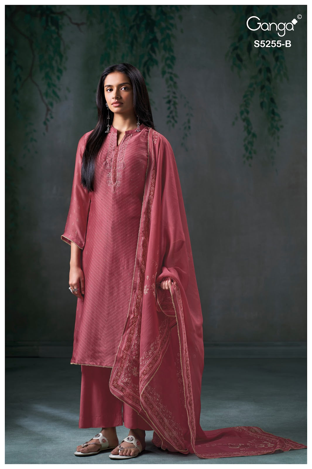 Vanea S5255 Ganga Viscose Organza Plazzo Style Suits Wholesaler