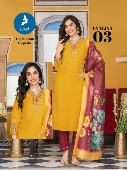 Vanijya Kaya Vertican Readymade Pant Style Suits Supplier Gujarat