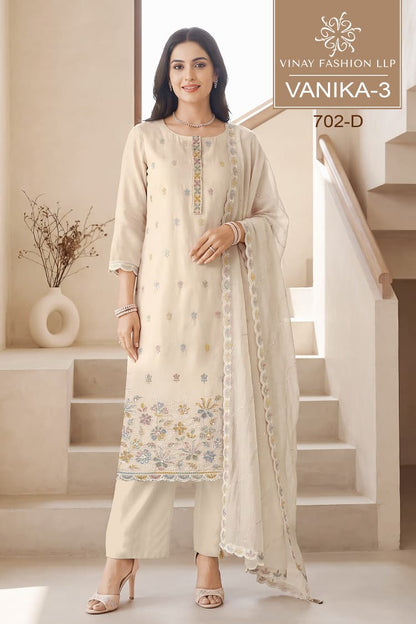 Vanika 3 Kuleesh Vinay Fashion Llp Mul Chanderi Pant Style Suits Wholesaler