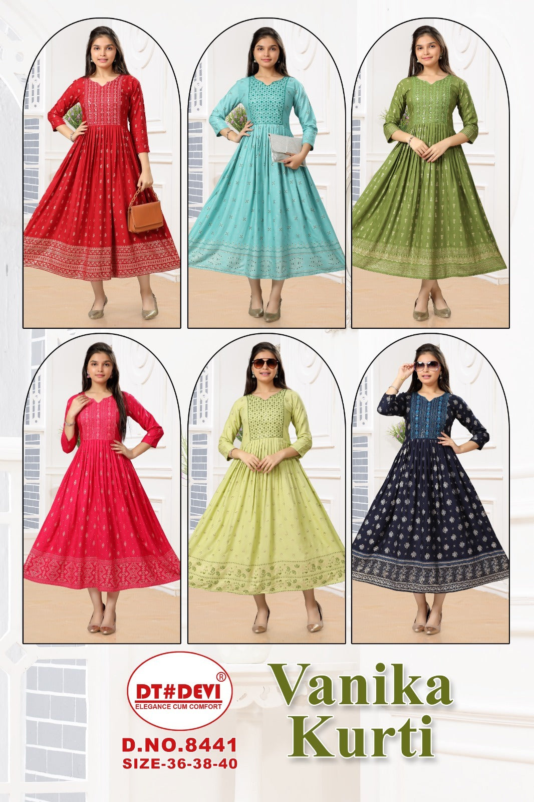 Vanika 8441 Dt Devi Rayon Girls Kurti