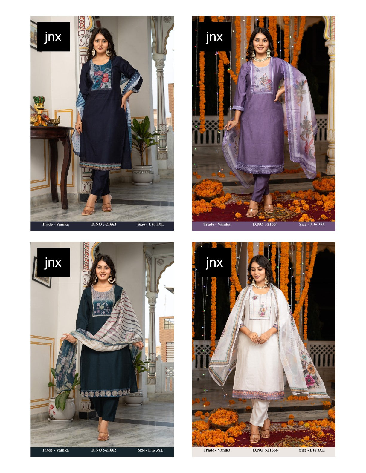 Vanika Jnx Readymade Pant Style Suits Supplier