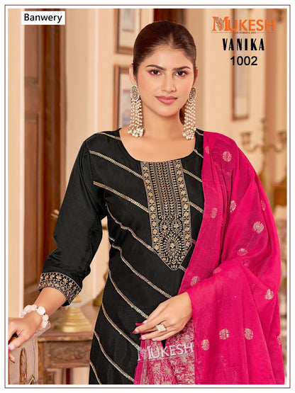Vanika Mukesh Banwery Roman Silk Readymade Pant Style Suits Wholesale Price