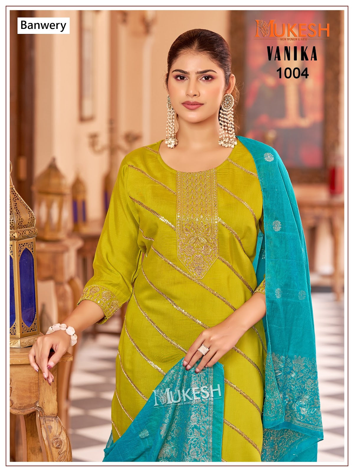 Vanika Mukesh Banwery Roman Silk Readymade Pant Style Suits Wholesale Price