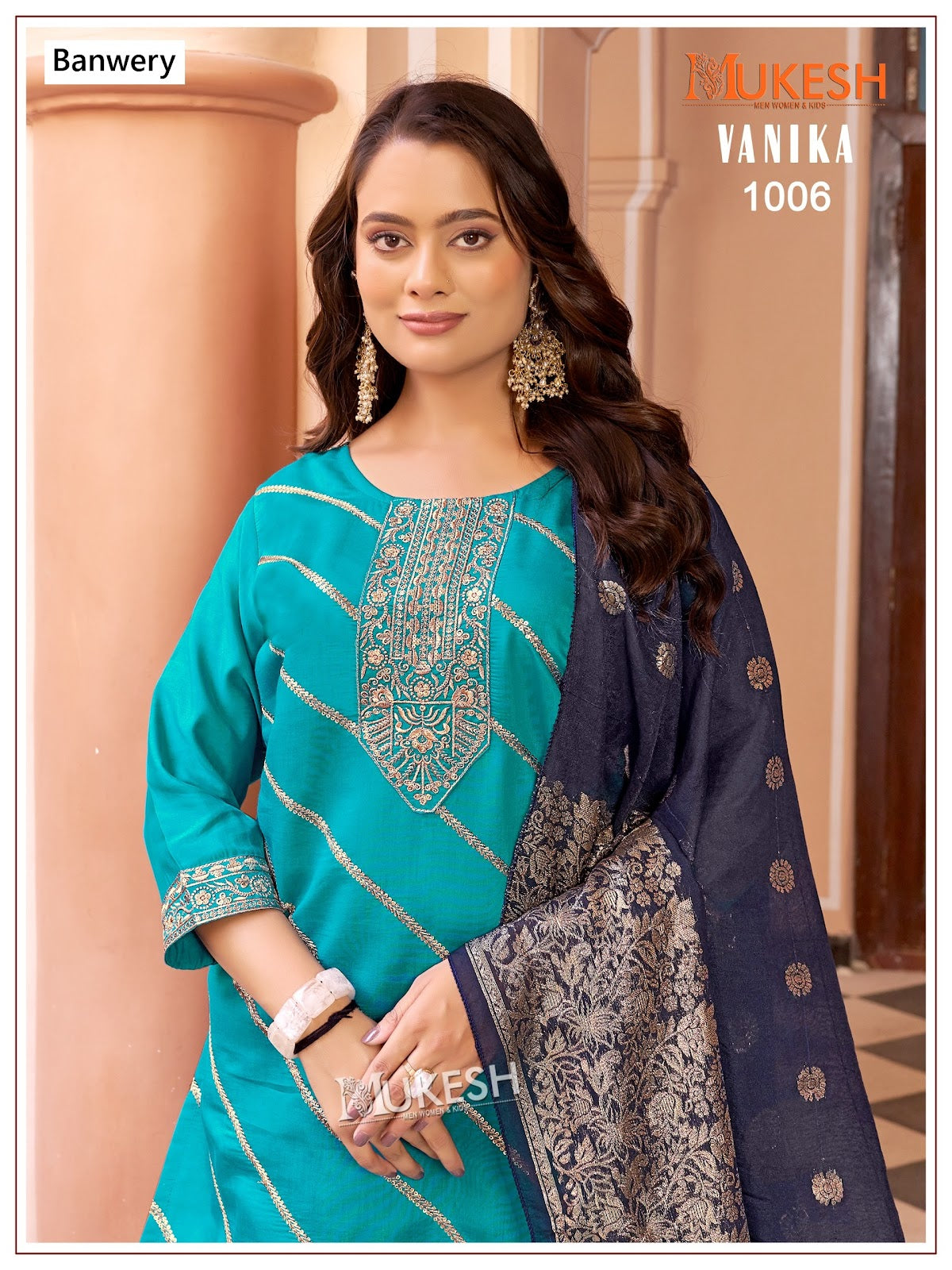Vanika Mukesh Banwery Roman Silk Readymade Pant Style Suits Wholesale Price