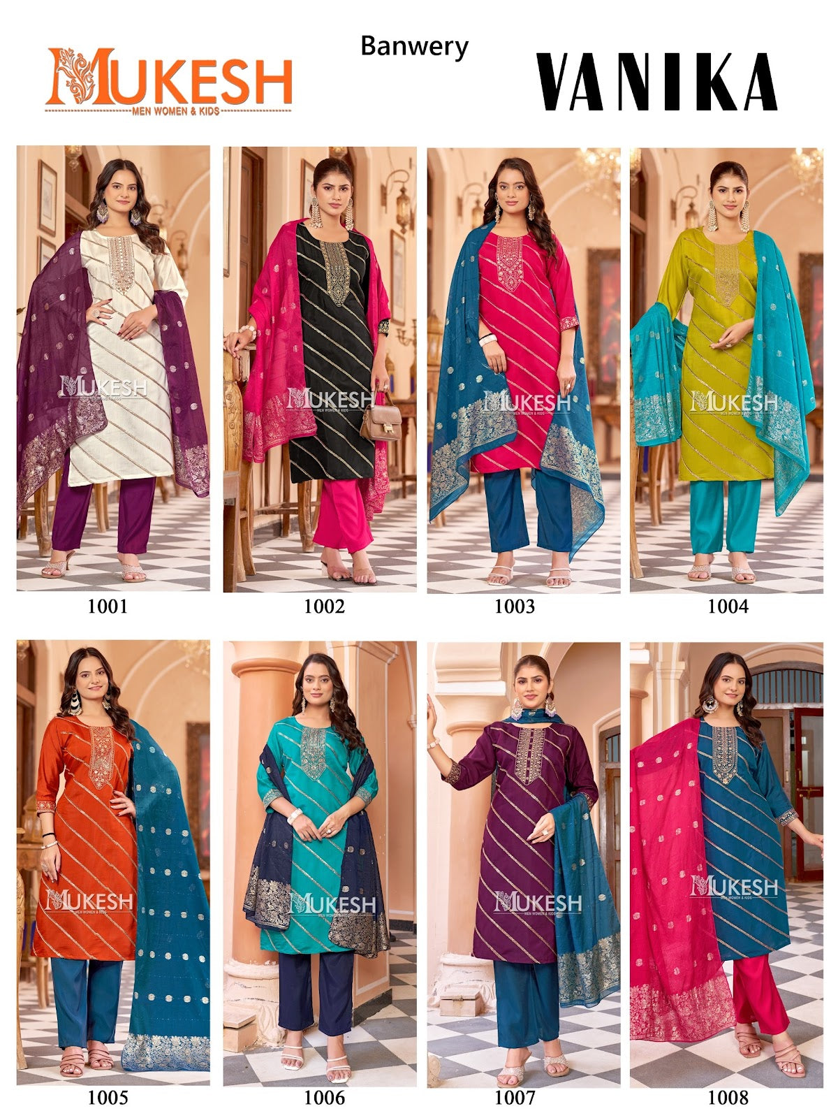 Vanika Mukesh Banwery Roman Silk Readymade Pant Style Suits Wholesale Price