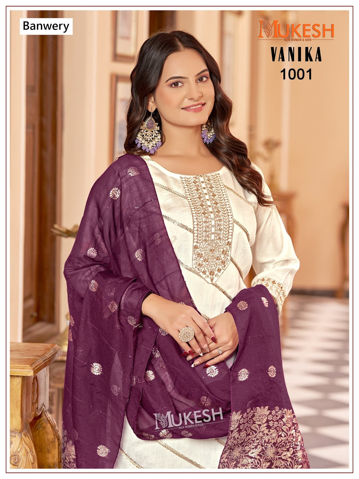 Vanika Mukesh Banwery Roman Silk Readymade Pant Style Suits Wholesale Price