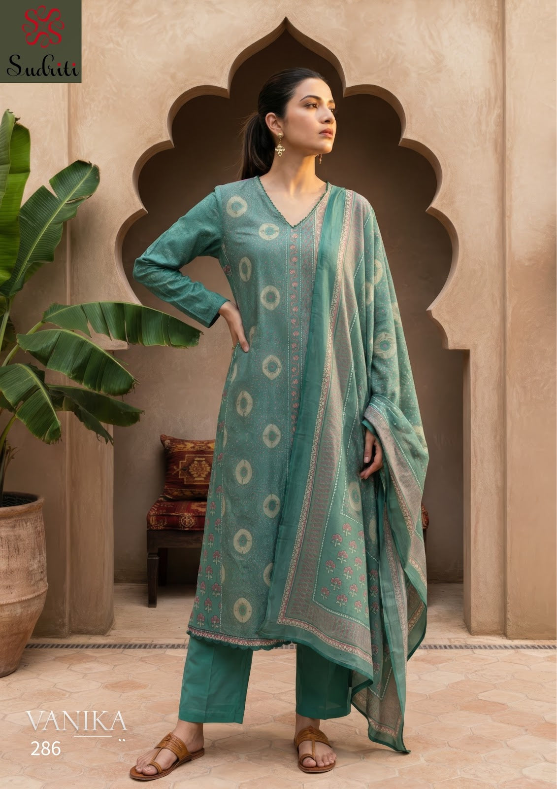 Vanika Sudriti Sahiba Cotton Lawn Pant Style Suits Manufacturer
