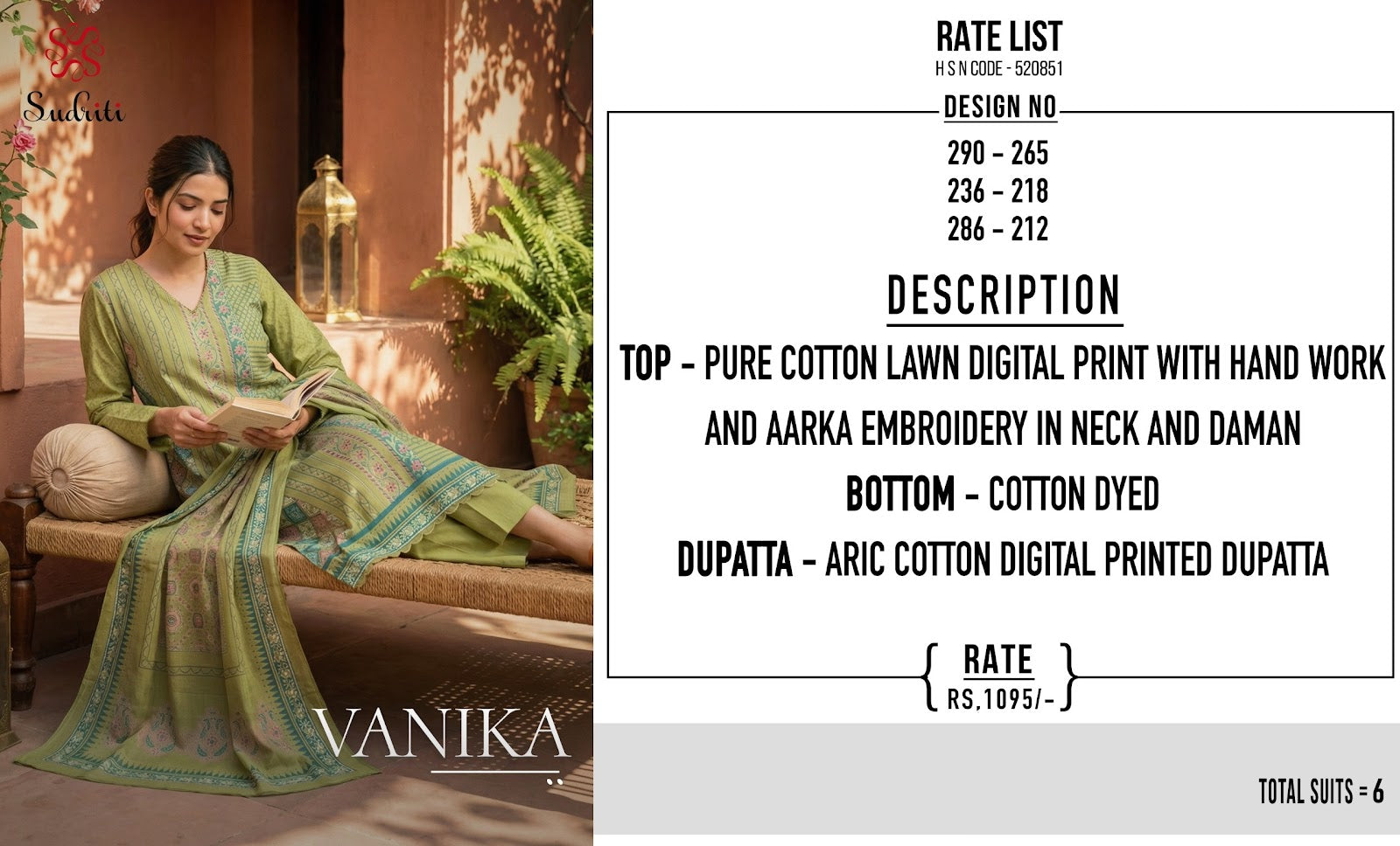 Vanika Sudriti Sahiba Cotton Lawn Pant Style Suits Manufacturer