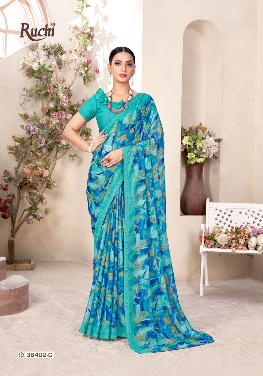 Vanilla 11 Ruchi Chiffon Sarees Exporter