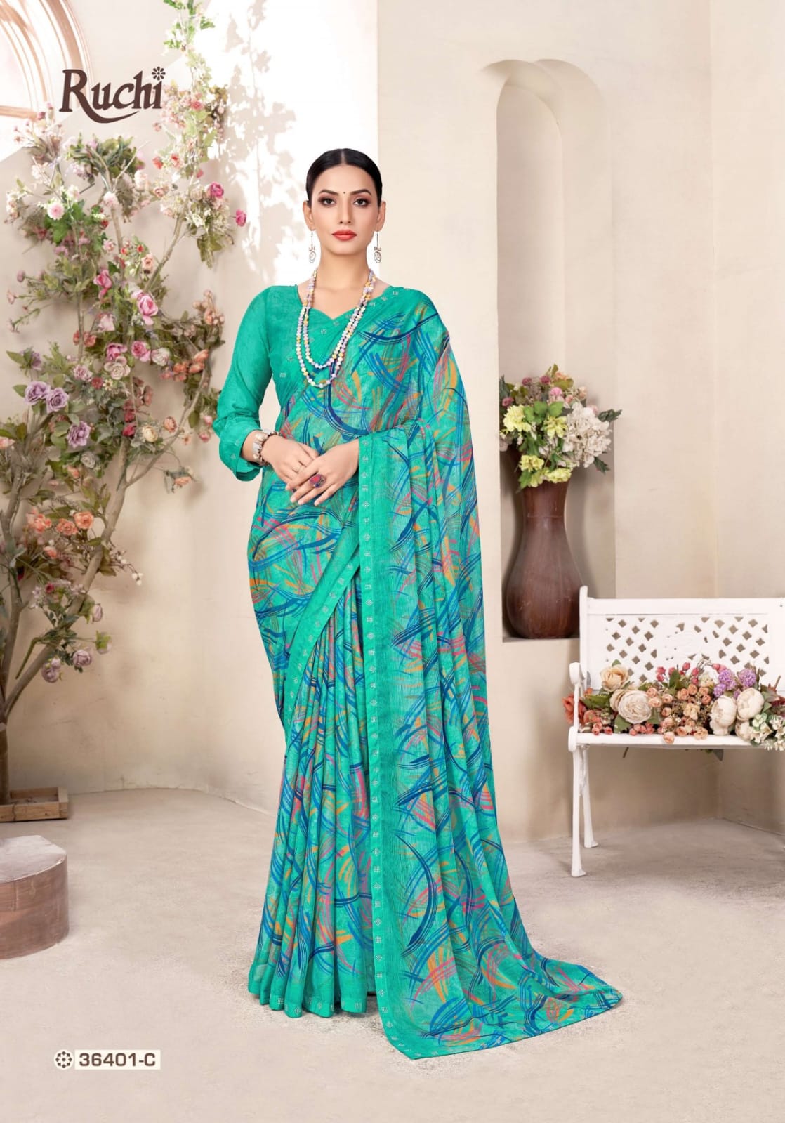 Vanilla 11 Ruchi Chiffon Sarees Exporter