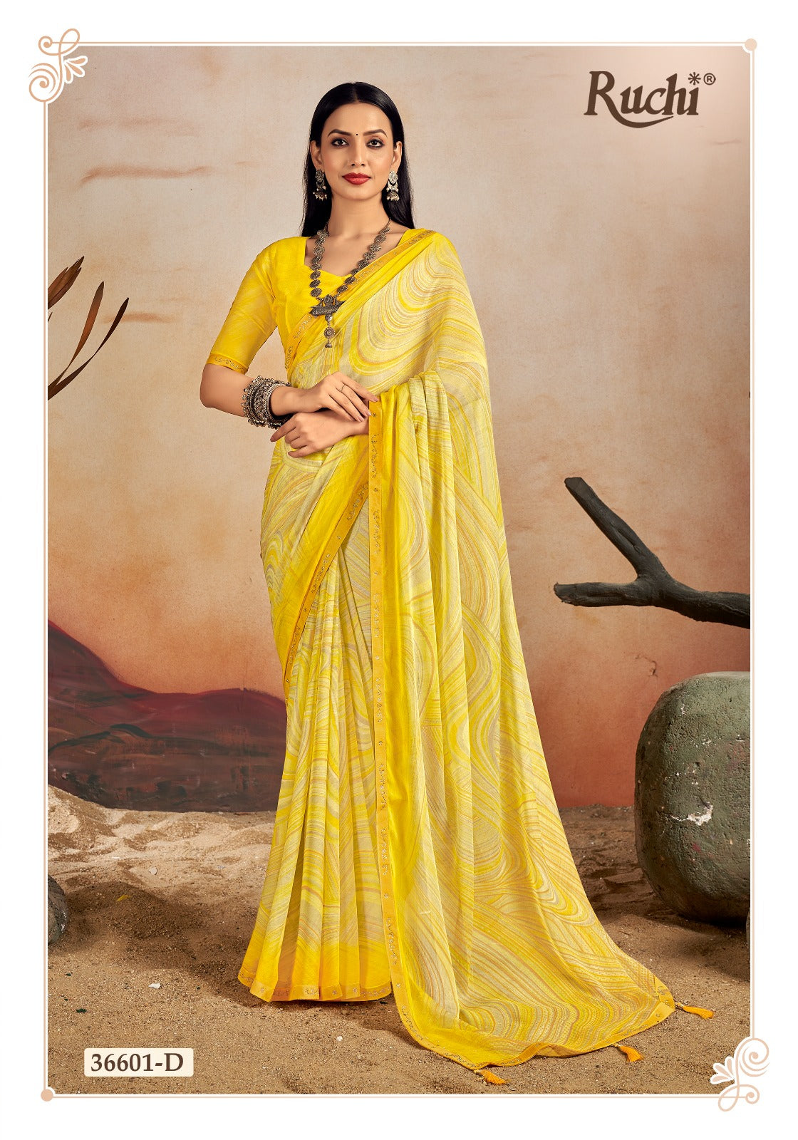 Vanilla 13 Ruchi Chiffon Sarees Wholesaler