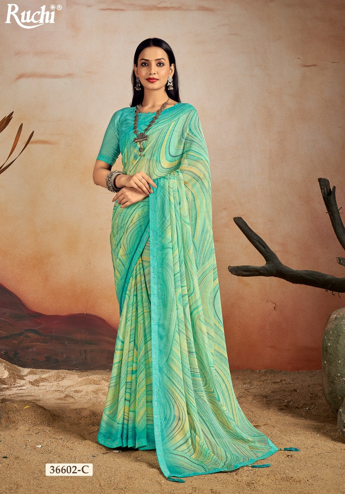 Vanilla 13 Ruchi Chiffon Sarees Wholesaler