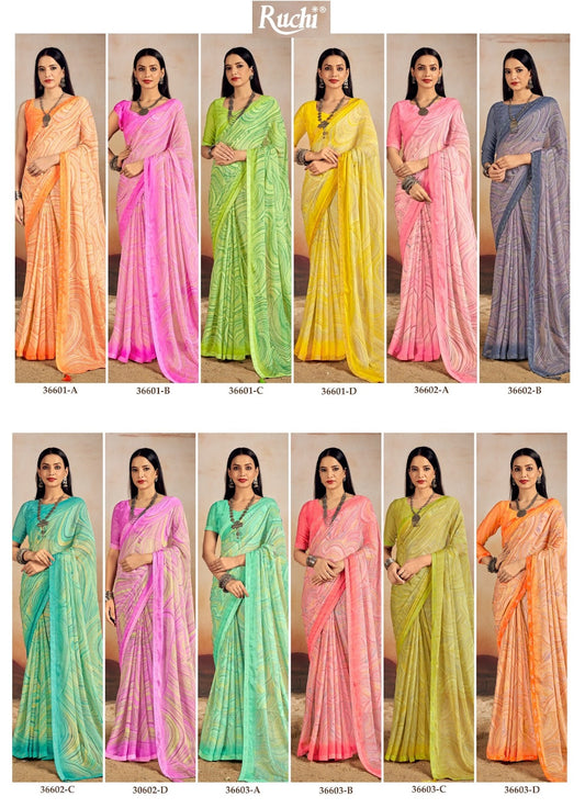 Vanilla 13 Ruchi Chiffon Sarees Wholesaler
