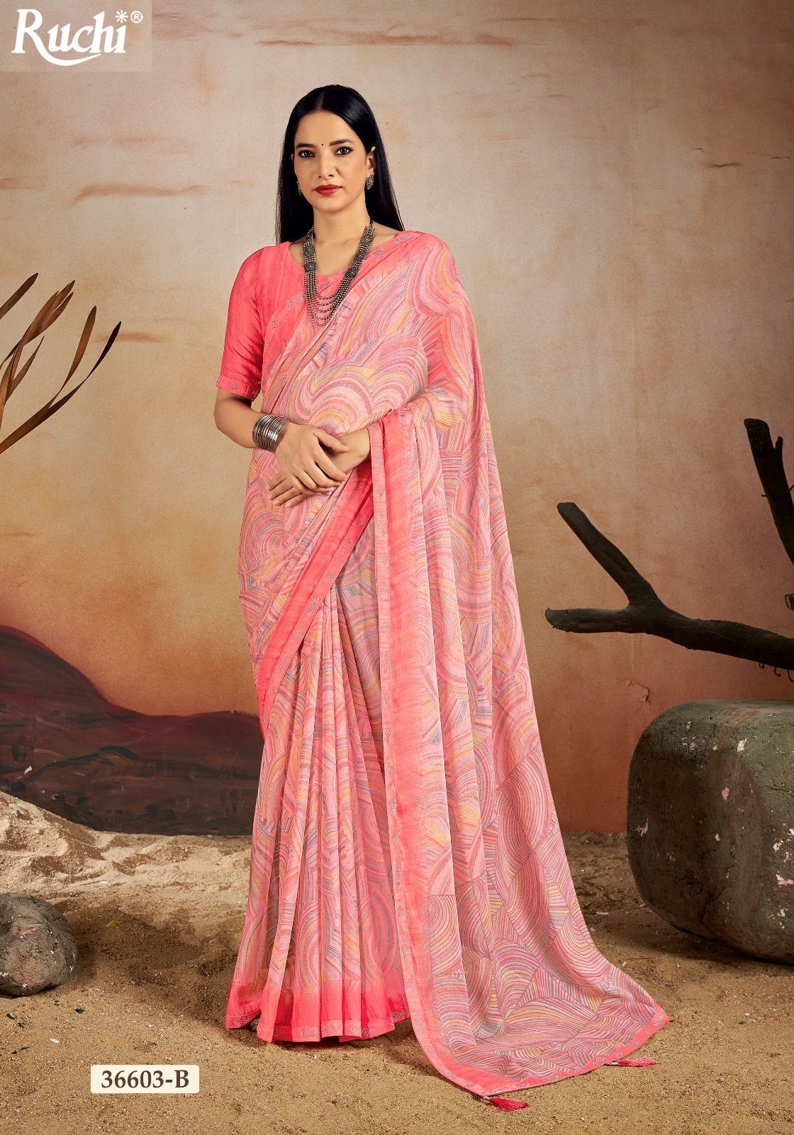Vanilla 13 Ruchi Chiffon Sarees Wholesaler