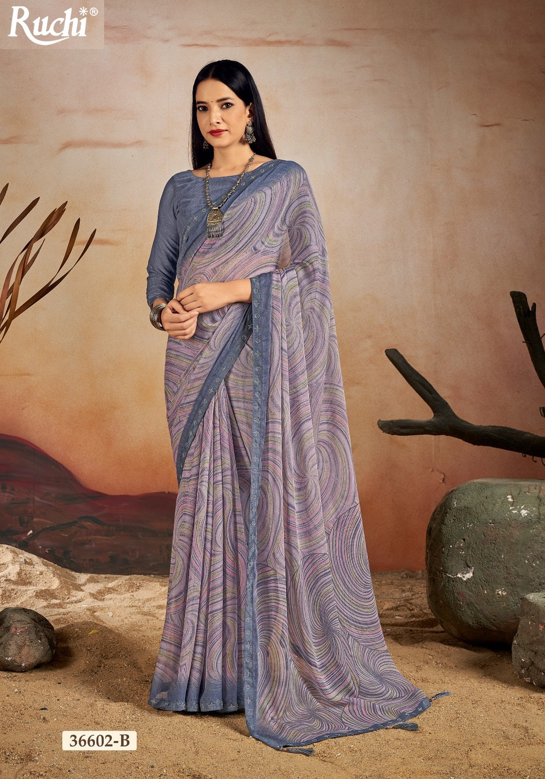 Vanilla 13 Ruchi Chiffon Sarees Wholesaler