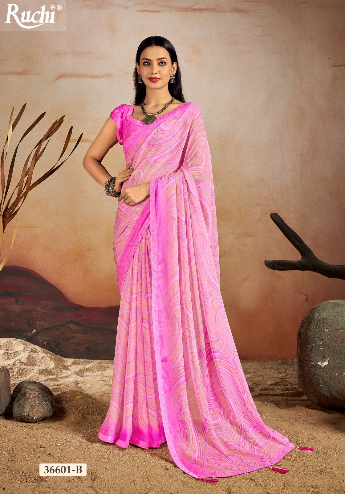 Vanilla 13 Ruchi Chiffon Sarees Wholesaler