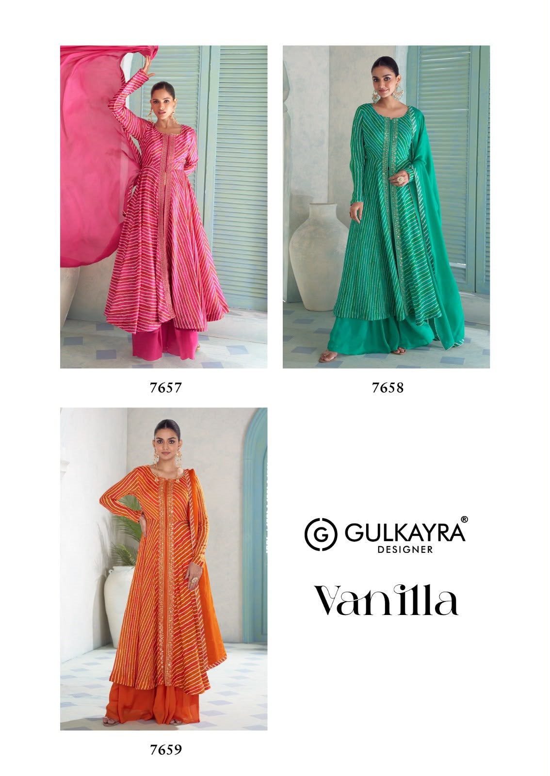 Vanilla Gulkayra Designer Chinnon Readymade Suits Wholesaler India