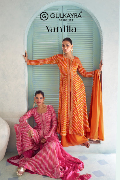 Vanilla Gulkayra Designer Chinnon Readymade Suits Wholesaler India