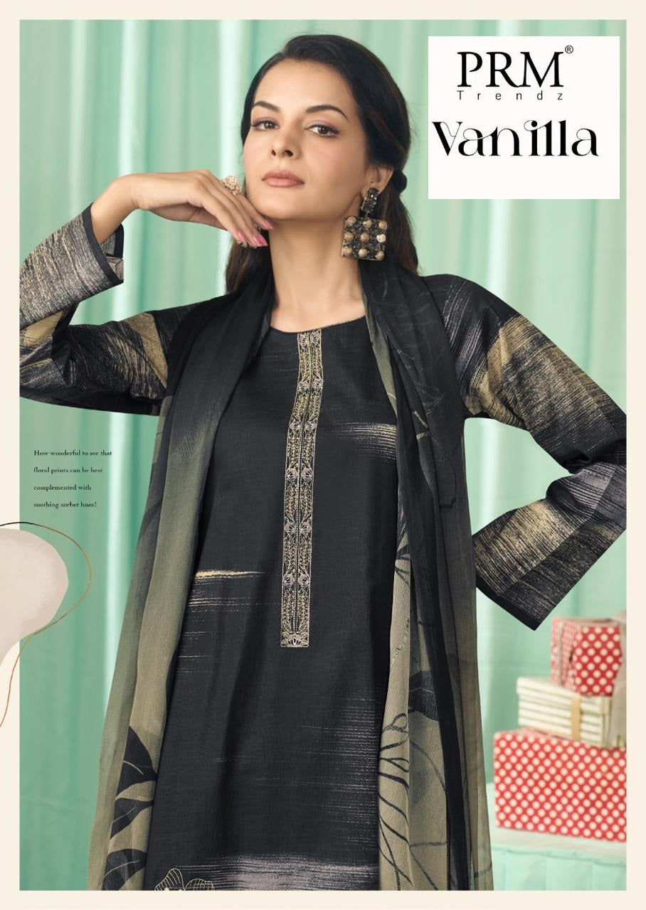 Vanilla Prm Trendz Pure Cotton Pant Style Suits Exporter India