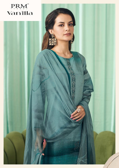 Vanilla Prm Trendz Pure Cotton Pant Style Suits Exporter India
