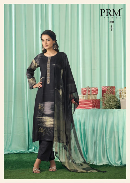 Vanilla Prm Trendz Pure Cotton Pant Style Suits Exporter India