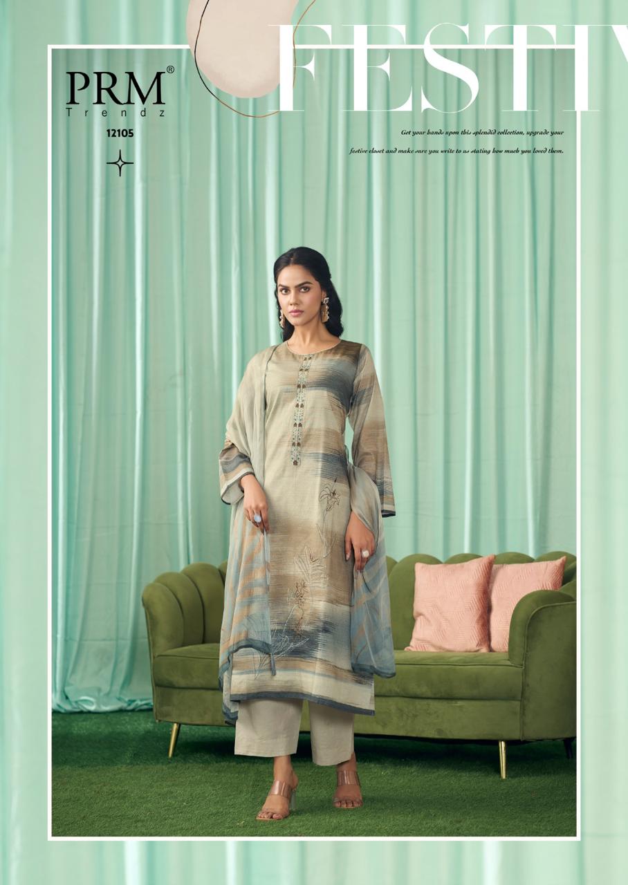 Vanilla Prm Trendz Pure Cotton Pant Style Suits Exporter India