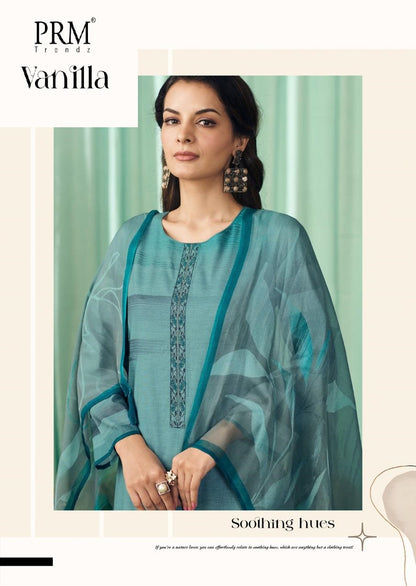 Vanilla Prm Trendz Pure Cotton Pant Style Suits Exporter India