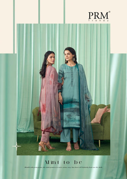 Vanilla Prm Trendz Pure Cotton Pant Style Suits Exporter India