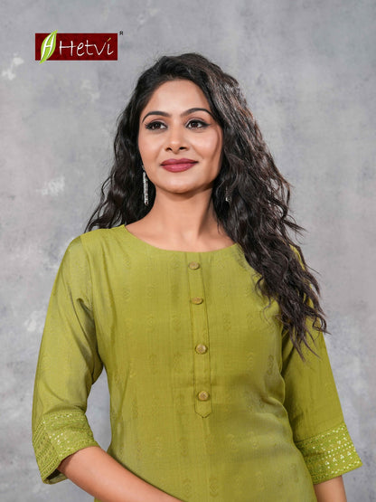 Vanisha Hetvi Dobby Straight Cut Kurtis Supplier India