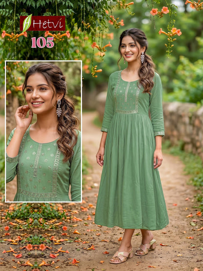 Vanita Hetvi Reyon Anarkali Kurtis Wholesale
