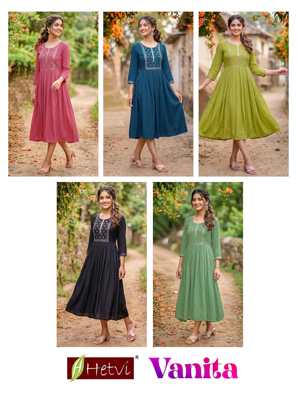 Vanita Hetvi Reyon Anarkali Kurtis Wholesale