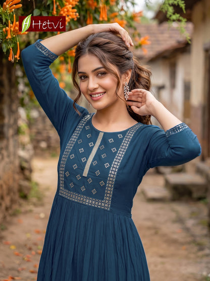 Vanita Hetvi Reyon Anarkali Kurtis Wholesale