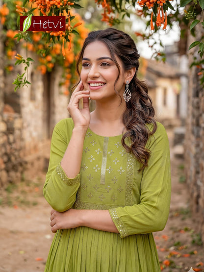 Vanita Hetvi Reyon Anarkali Kurtis Wholesale