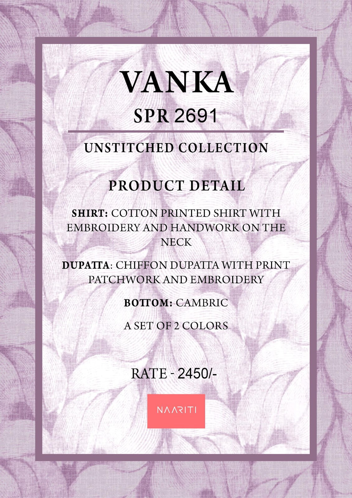Vanka Naariti Cotton Pant Style Suits Manufacturer Ahmedabad