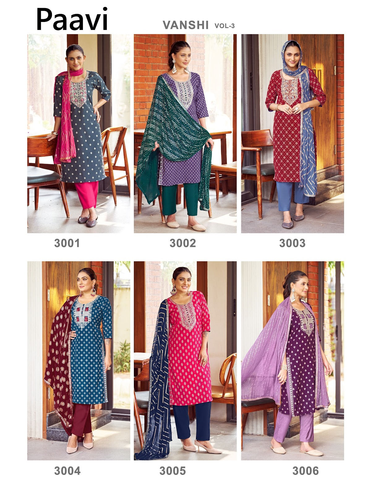 Vanshi Vol 3 Paavi Vertical Readymade Pant Style Suits Manufacturer India
