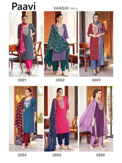 Vanshi Vol 3 Paavi Vertical Readymade Pant Style Suits Manufacturer India