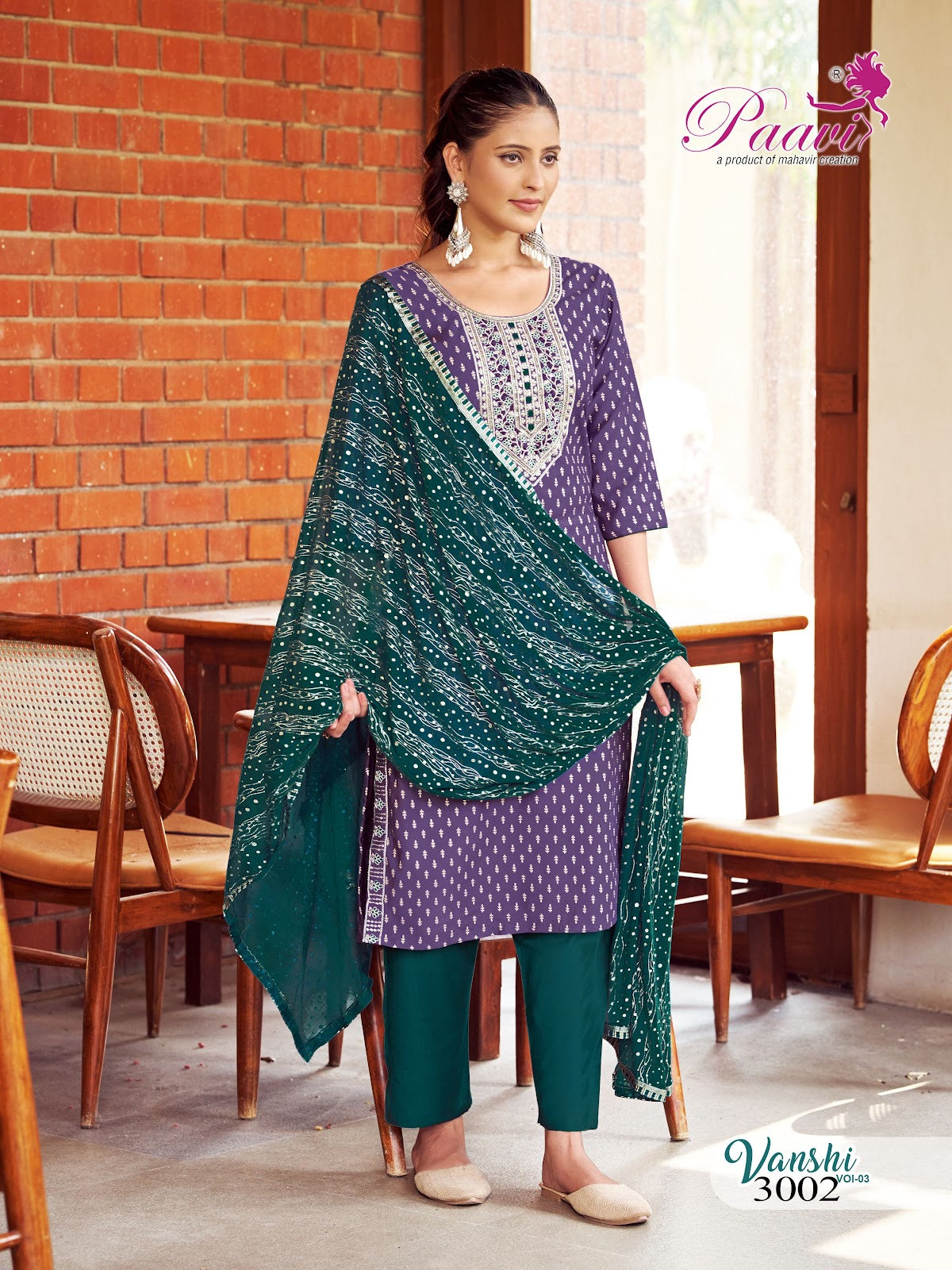 Vanshi Vol 3 Paavi Vertical Readymade Pant Style Suits Manufacturer India
