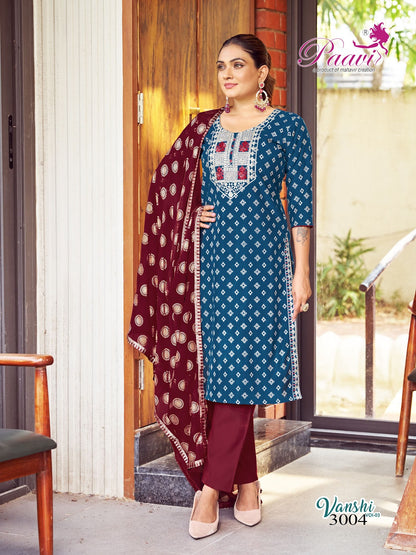 Vanshi Vol 3 Paavi Vertical Readymade Pant Style Suits Manufacturer India