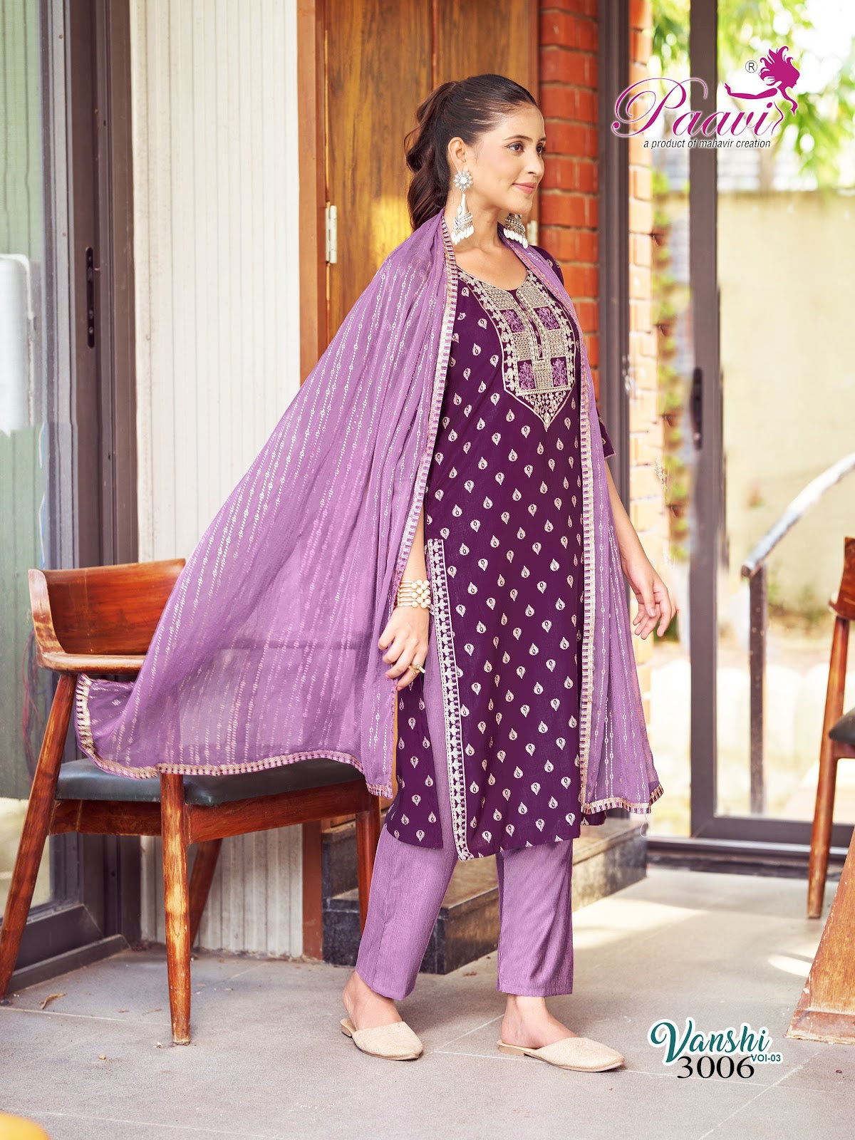Vanshi Vol 3 Paavi Vertical Readymade Pant Style Suits Manufacturer India