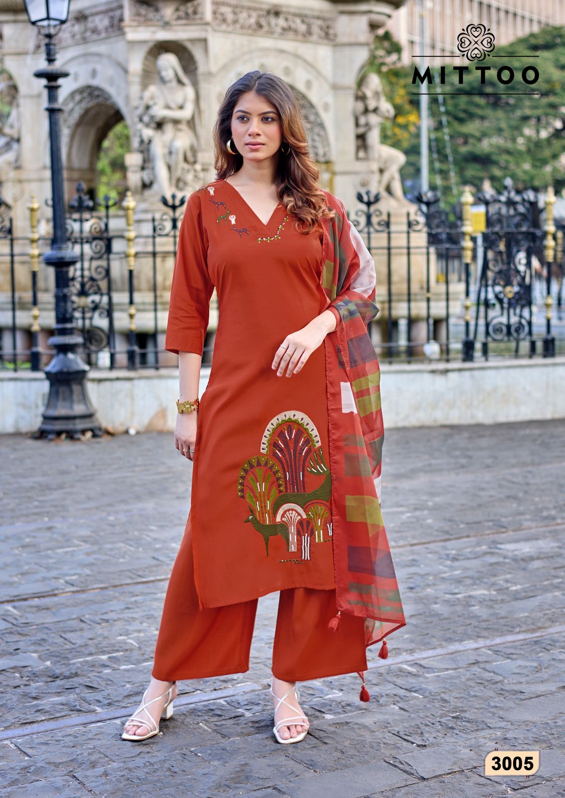 Vanshika Mittoo Roman Silk Readymade Plazzo Style Suits Exporter India