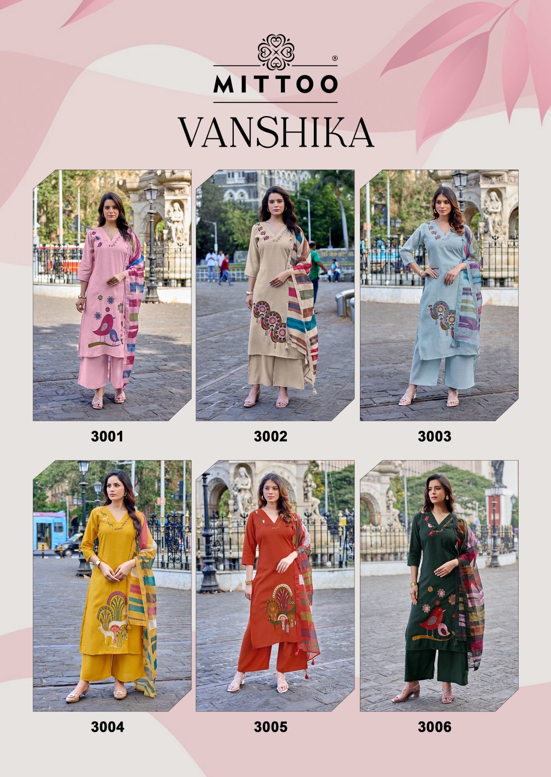 Vanshika Mittoo Roman Silk Readymade Plazzo Style Suits Exporter India