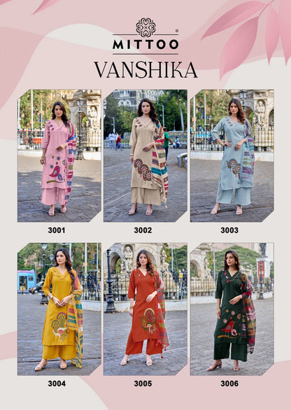 Vanshika Mittoo Roman Silk Readymade Plazzo Style Suits Exporter India