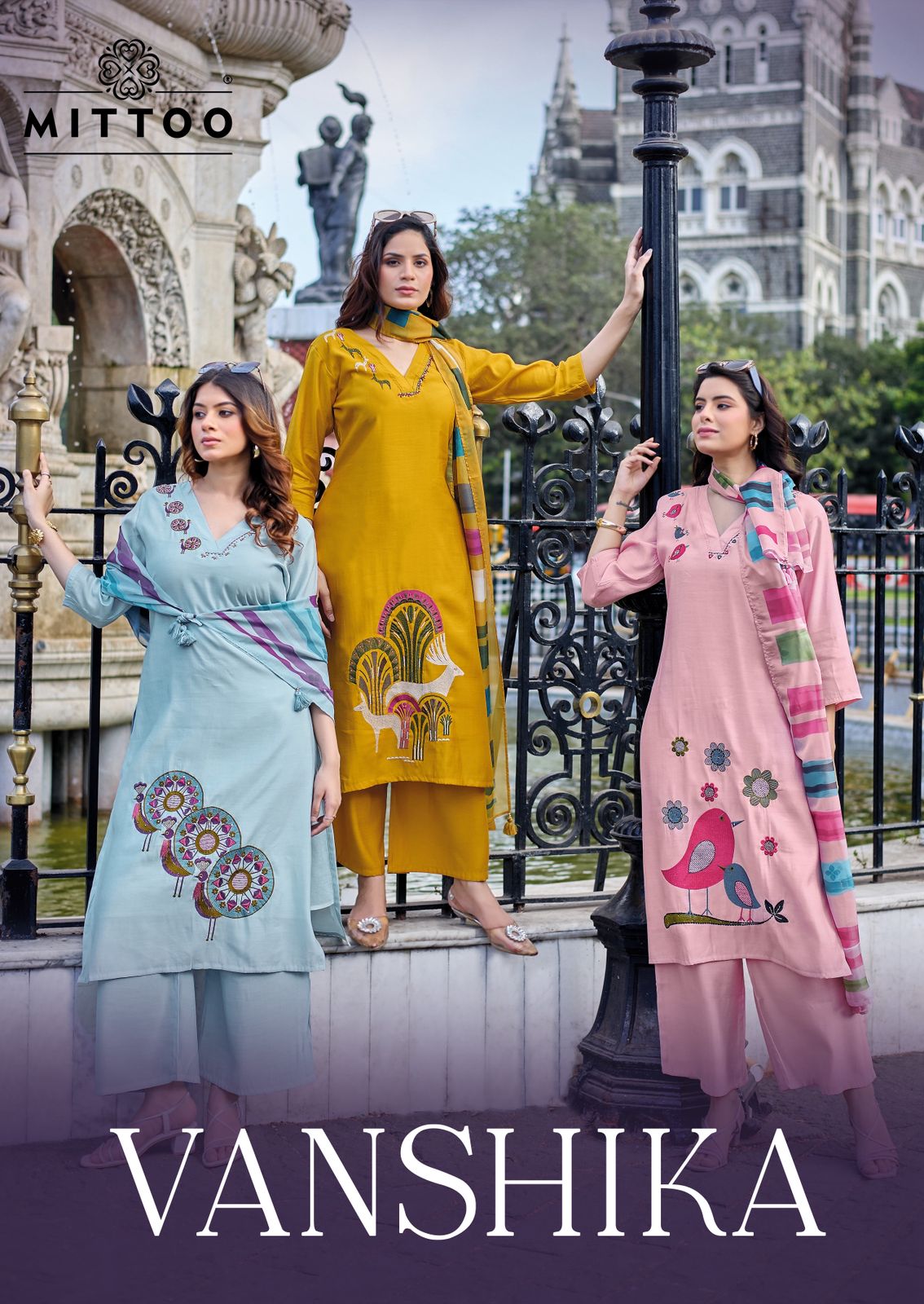 Vanshika Mittoo Roman Silk Readymade Plazzo Style Suits Exporter India