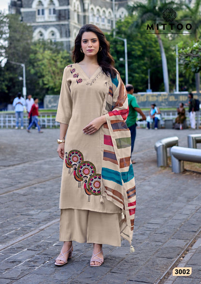 Vanshika Mittoo Roman Silk Readymade Plazzo Style Suits Exporter India