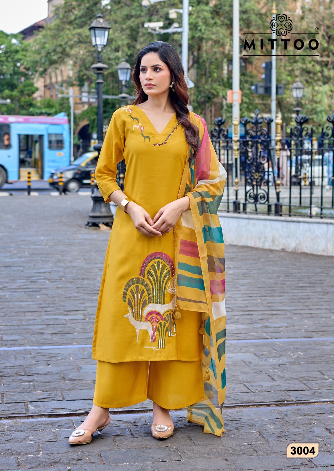 Vanshika Mittoo Roman Silk Readymade Plazzo Style Suits Exporter India