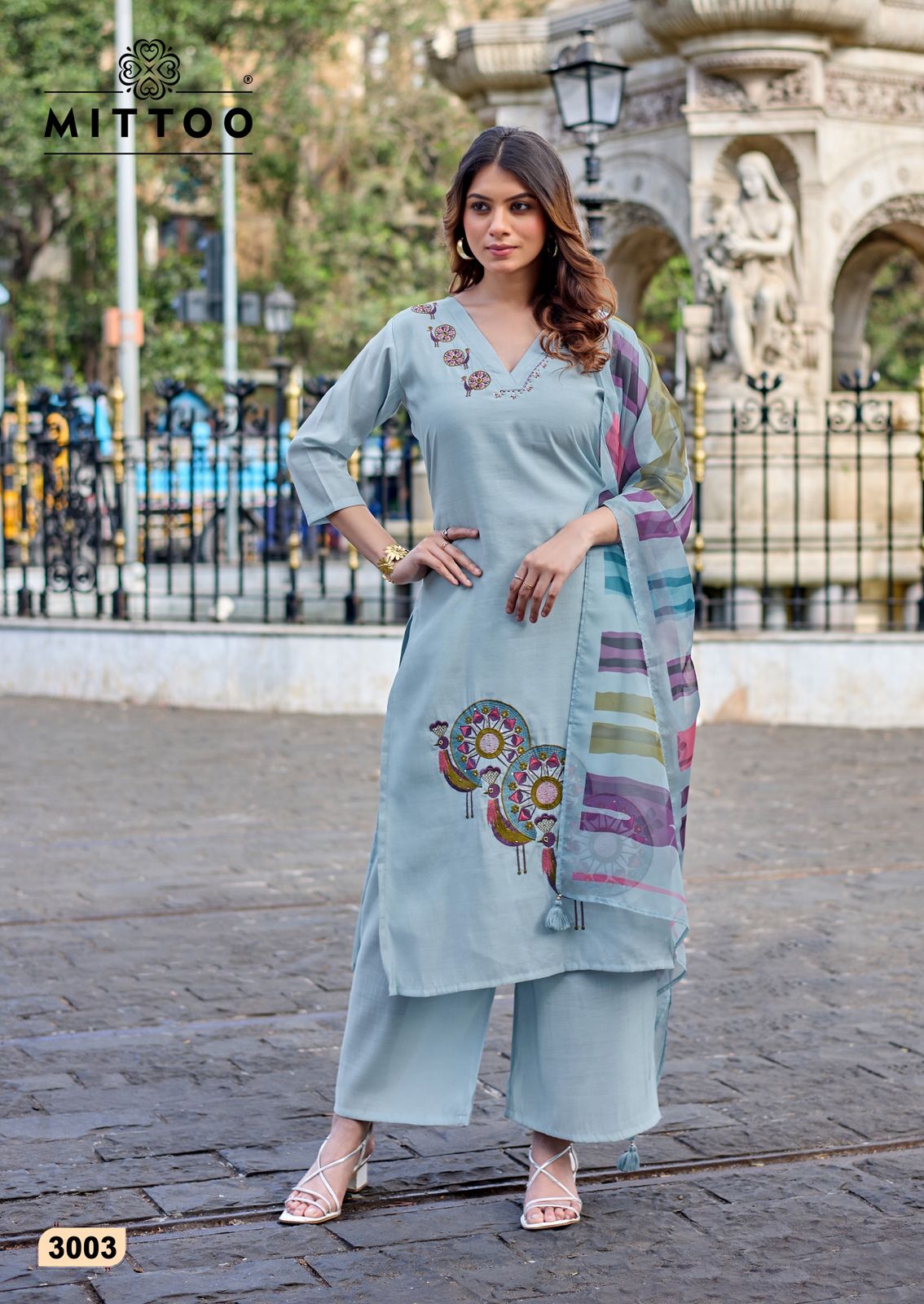 Vanshika Mittoo Roman Silk Readymade Plazzo Style Suits Exporter India