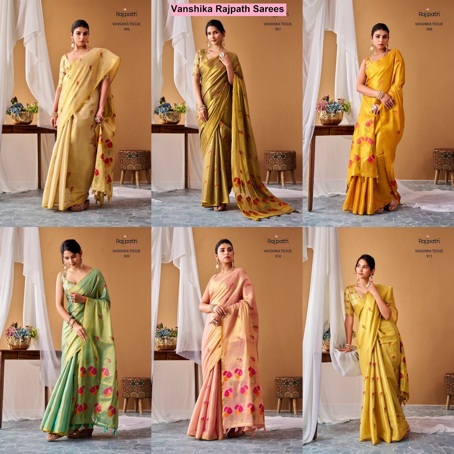 Vanshika Rajpath Tissue Silk Sarees Exporter Ahmedabad